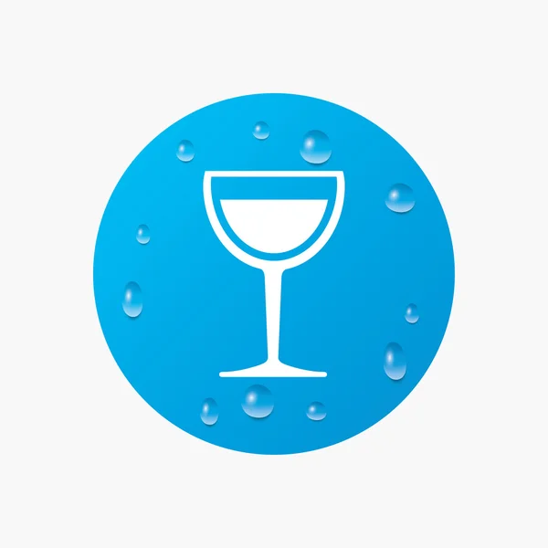 Şarap cam, içki işareti simgesi — Stok Vektör