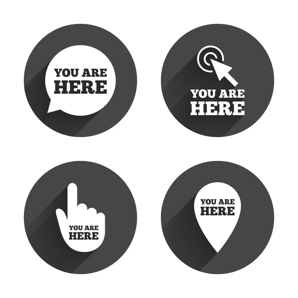 You are here, info icons. — Stock vektor