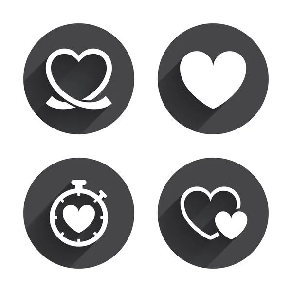Heart, love, valentine icons set — Stok Vektör