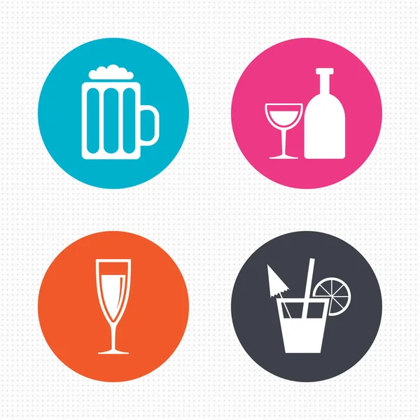 Ensemble d'icônes boissons alcoolisées, boissons . — Image vectorielle