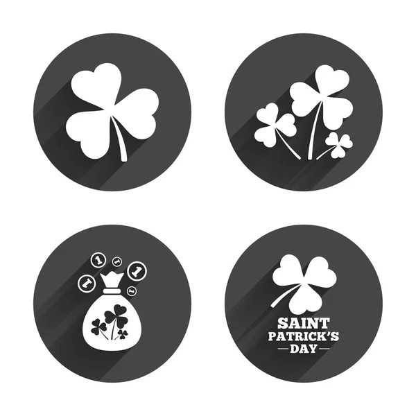 Saint Patrick, icônes sac d'argent — Image vectorielle