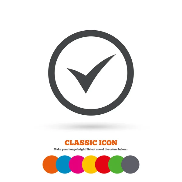 Marca de verificación icono de signo . — Vector de stock