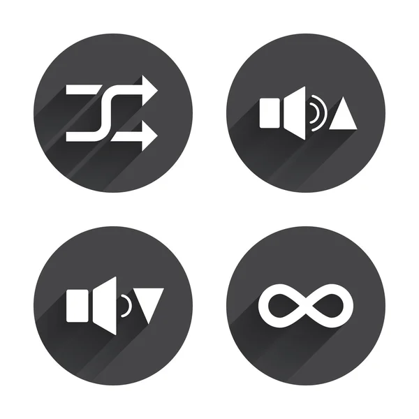 Player control, sound  icons set. — Stock Vector