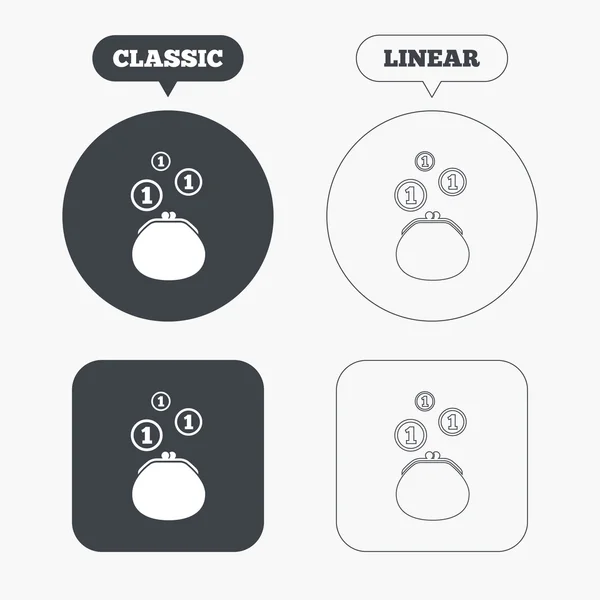 Signo de billetera iconos — Archivo Imágenes Vectoriales