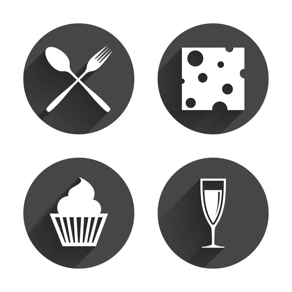 Food icons. Muffin cupcake symbol. — Stock Vector