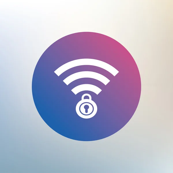 Wifi locked, password icon — Stock Vector