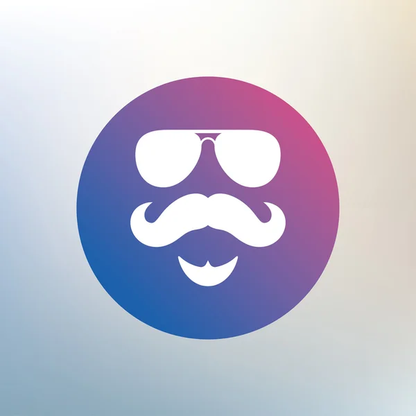 Icône signe moustache et lunettes . — Image vectorielle