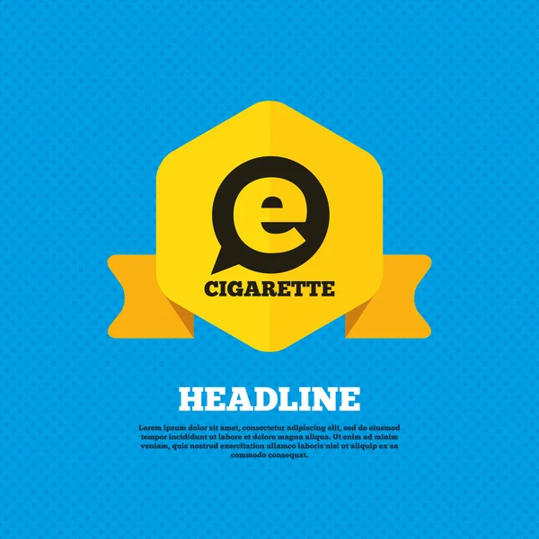 E-Sigara, sigara simgesi  . — Stok Vektör