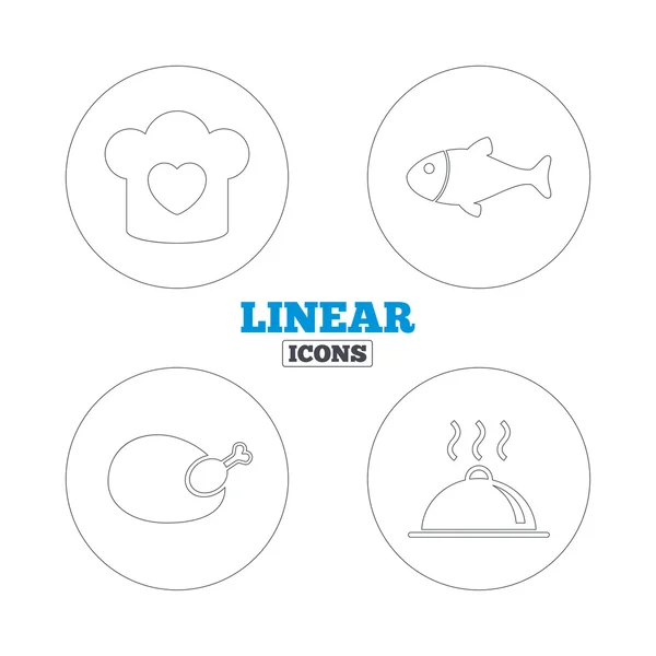 Food, cooking icons set — 图库矢量图片