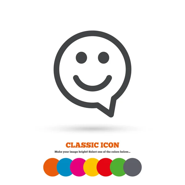 Mutlu yüz konuşma balonu simgesi.