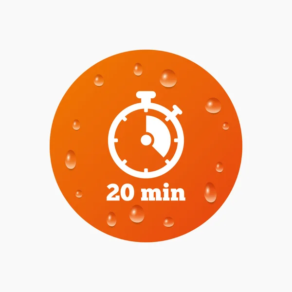 20 minuten stopwatch-symbool. — Stockvector