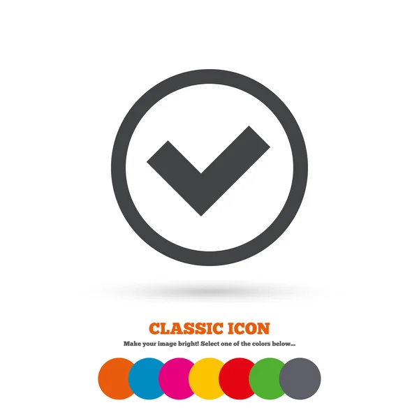 Marca de verificación icono de signo . — Vector de stock