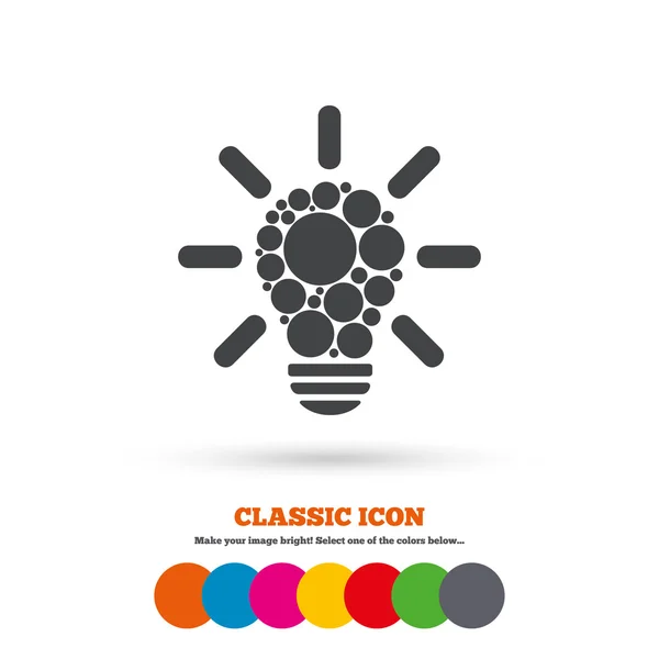 Lámpara de luz, icono de bombilla — Vector de stock