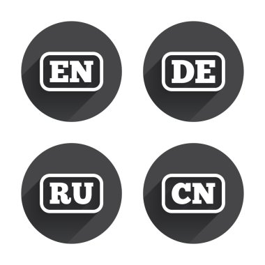 Language icons. Translation signs set