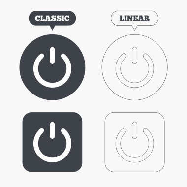 Power, switch on icons set