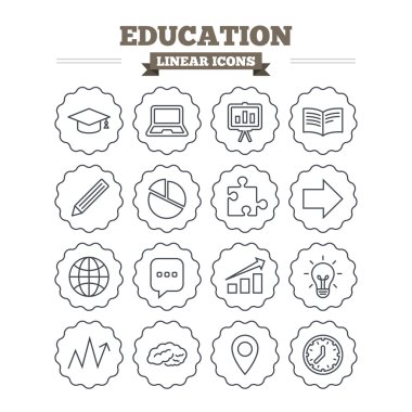 Education, study icons set.