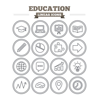 Education, study icons set.