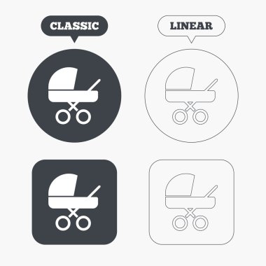Bebek arabası bebek arabası işareti simgeleri