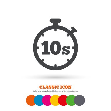 Timer, stopwatch, 10s sign icon.