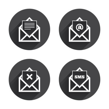 Mail,  envelope, message icons set