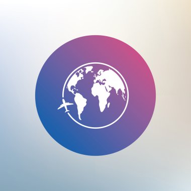 Airplane, globe, travel  icon