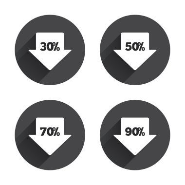 Satılık ok tag simgeleri.