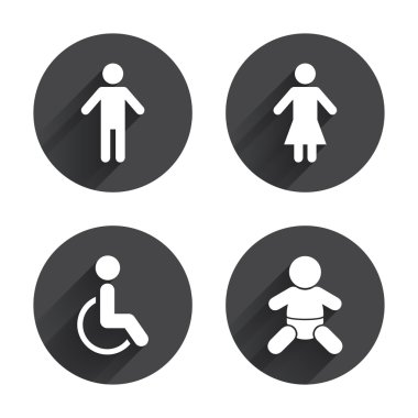 WC, toilet icons set.