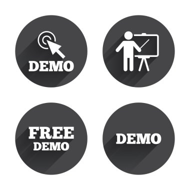Demo, presentation,   cursor icon.