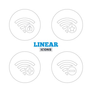 Wifi, Wireless Network icons set.