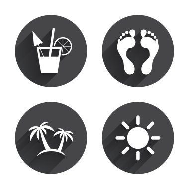 Beach Tatil simgeler.