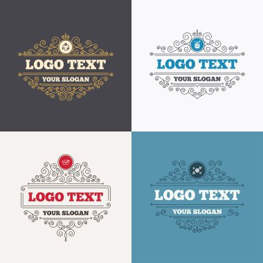 Logo set with honey, bee icons
