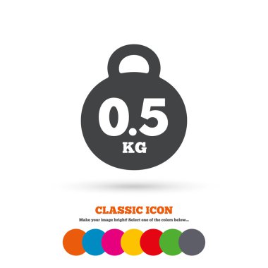 0.5 kilogram, weight, sport icon
