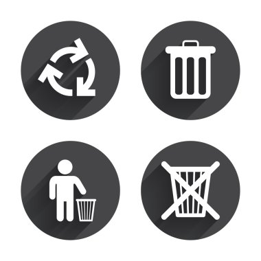 Geri dönüşüm kutusu simgeler.