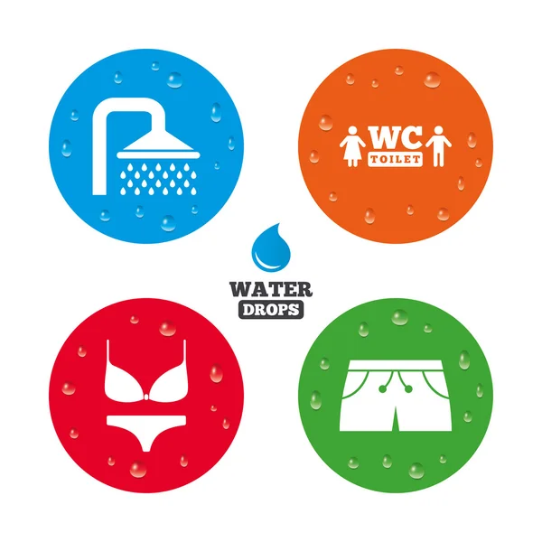 Swimming pool icons set — Stok Vektör