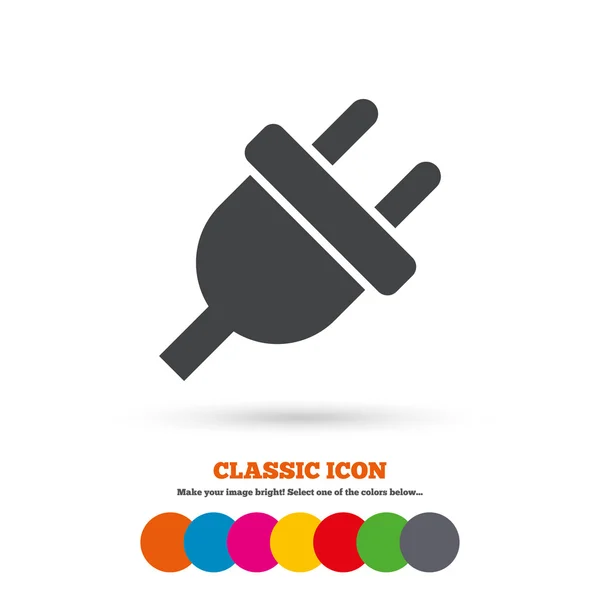 Electric plug sign icon. Power energy symbol. — Stock Vector