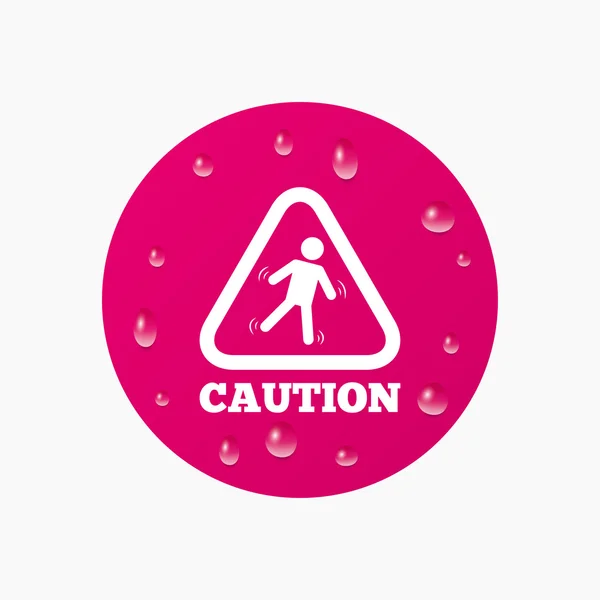 Caution wet floor icon. — Stock Vector