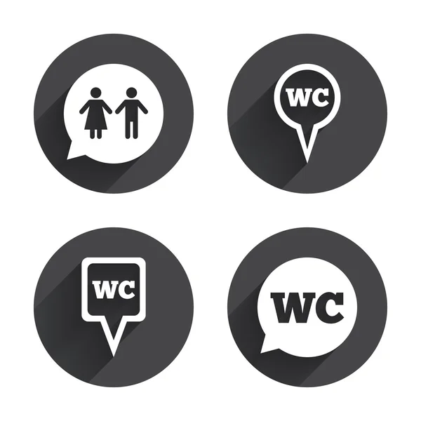 WC, Toilet pointer icons. — ストックベクタ