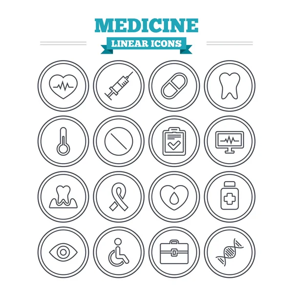 Medicina, conjunto de ícones de saúde . — Vetor de Stock