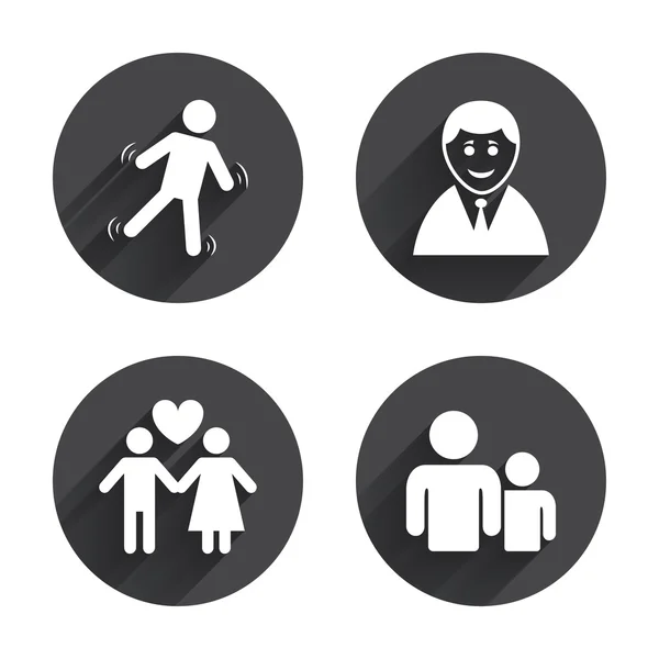 Businessman, people,  person icons set. — ストックベクタ