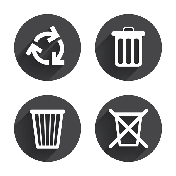 Recycle bin pictogrammen. — Stockvector