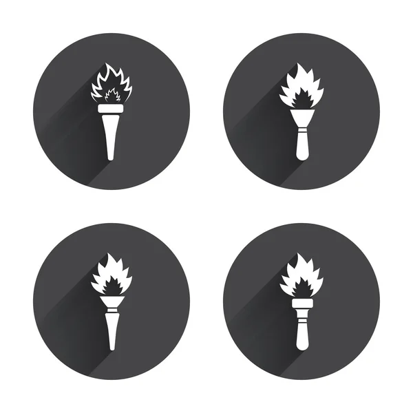 Iconos de llama de antorcha . — Vector de stock