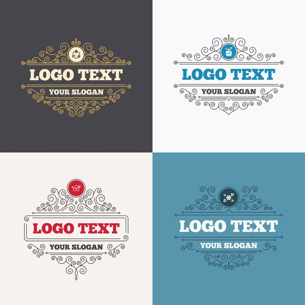 Logo set with honey, bee icons — Stock vektor