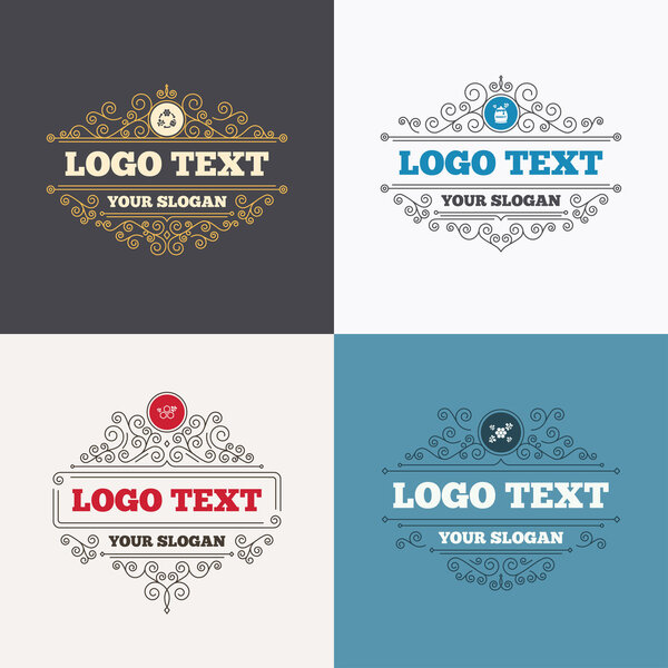Logo set with honey, bee icons