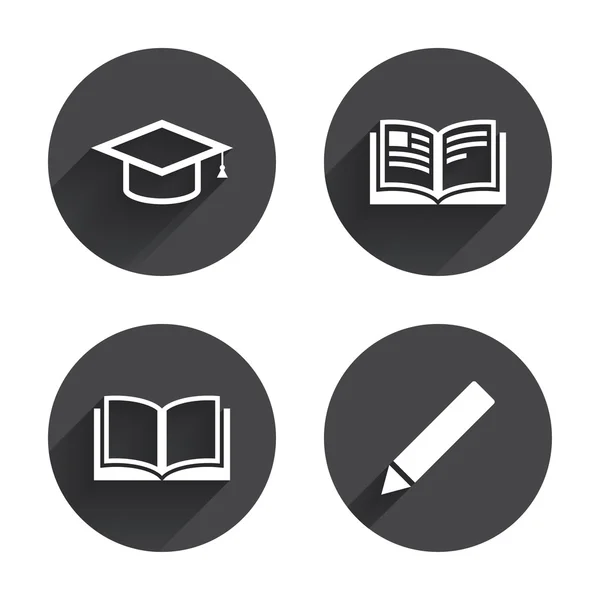 Education, study icons set — Stockový vektor