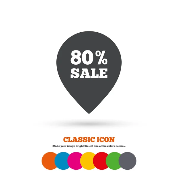 80 percent sale pointer — Stock Vector