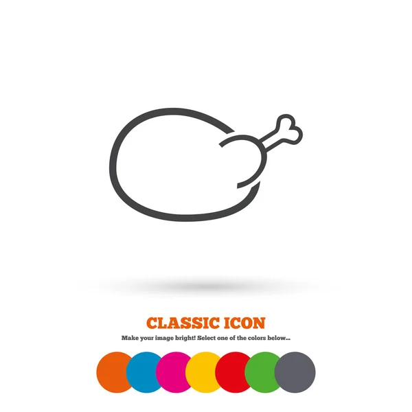 Signo de pollo icono . — Vector de stock