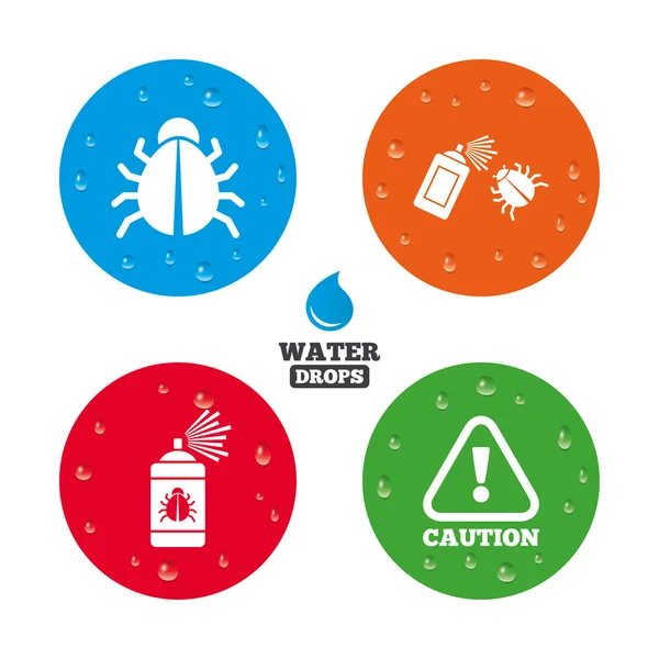 Bug disinfection, insects icons set — Stock Vector