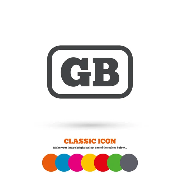 Língua britânica, ícone de sinal GB . —  Vetores de Stock