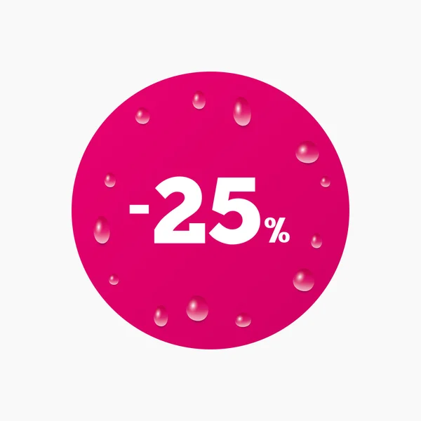 25 percent discount sign icon. — Stock Vector