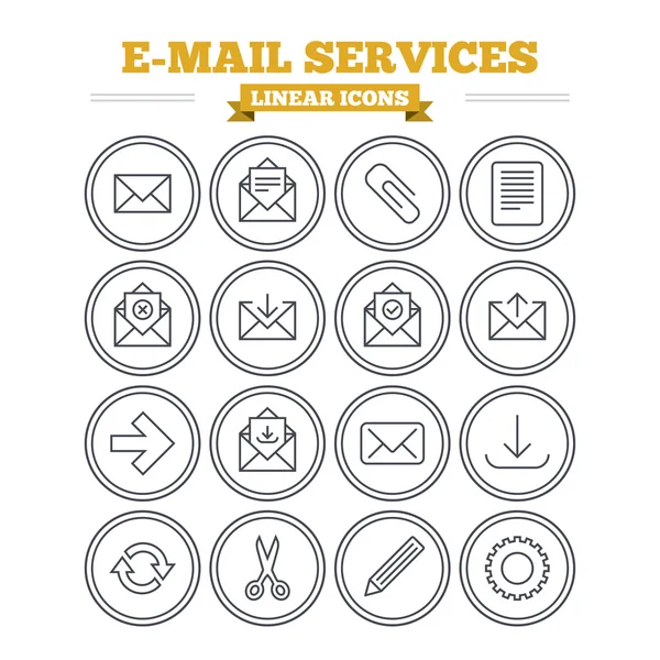 Conjunto de ícones de serviços de correio — Vetor de Stock